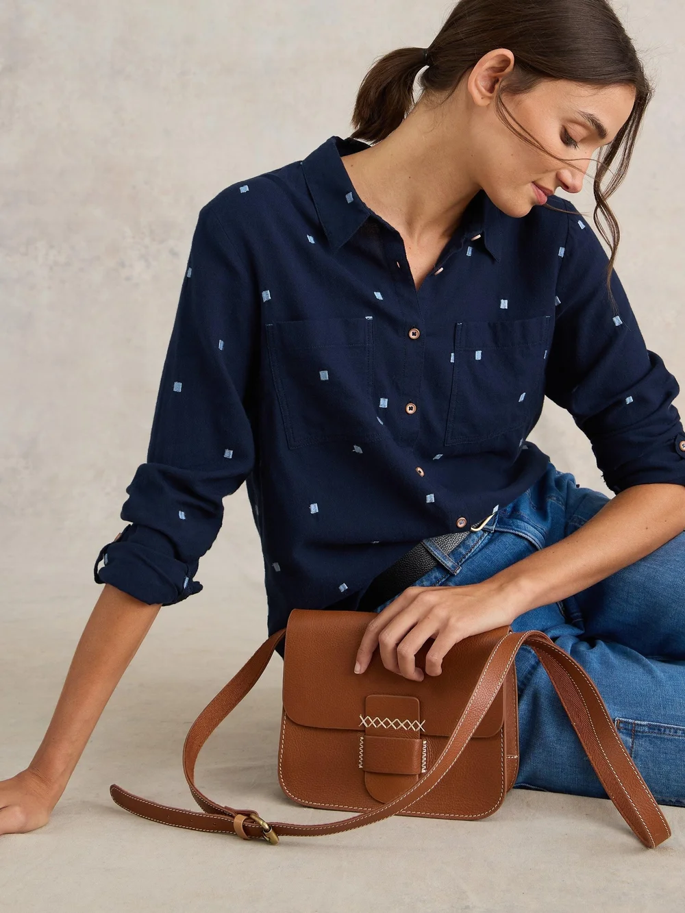 Chemise Sophie En Coton Biologique - Dark Navy - 38 Image 1