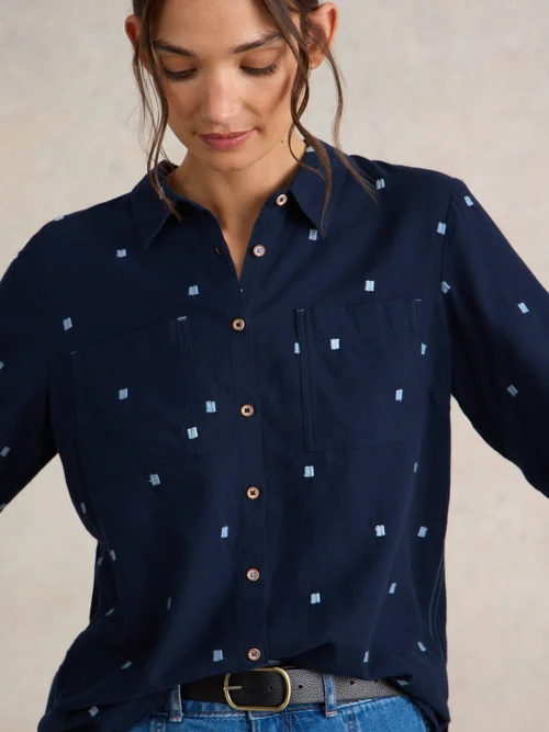 Chemise Sophie En Coton Biologique - Dark Navy - 38 Image 3