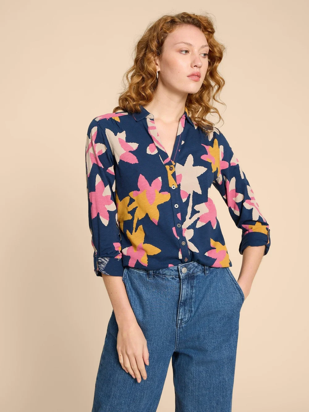 Chemise en jersey Annie - Navy Pr - 38 Image 1