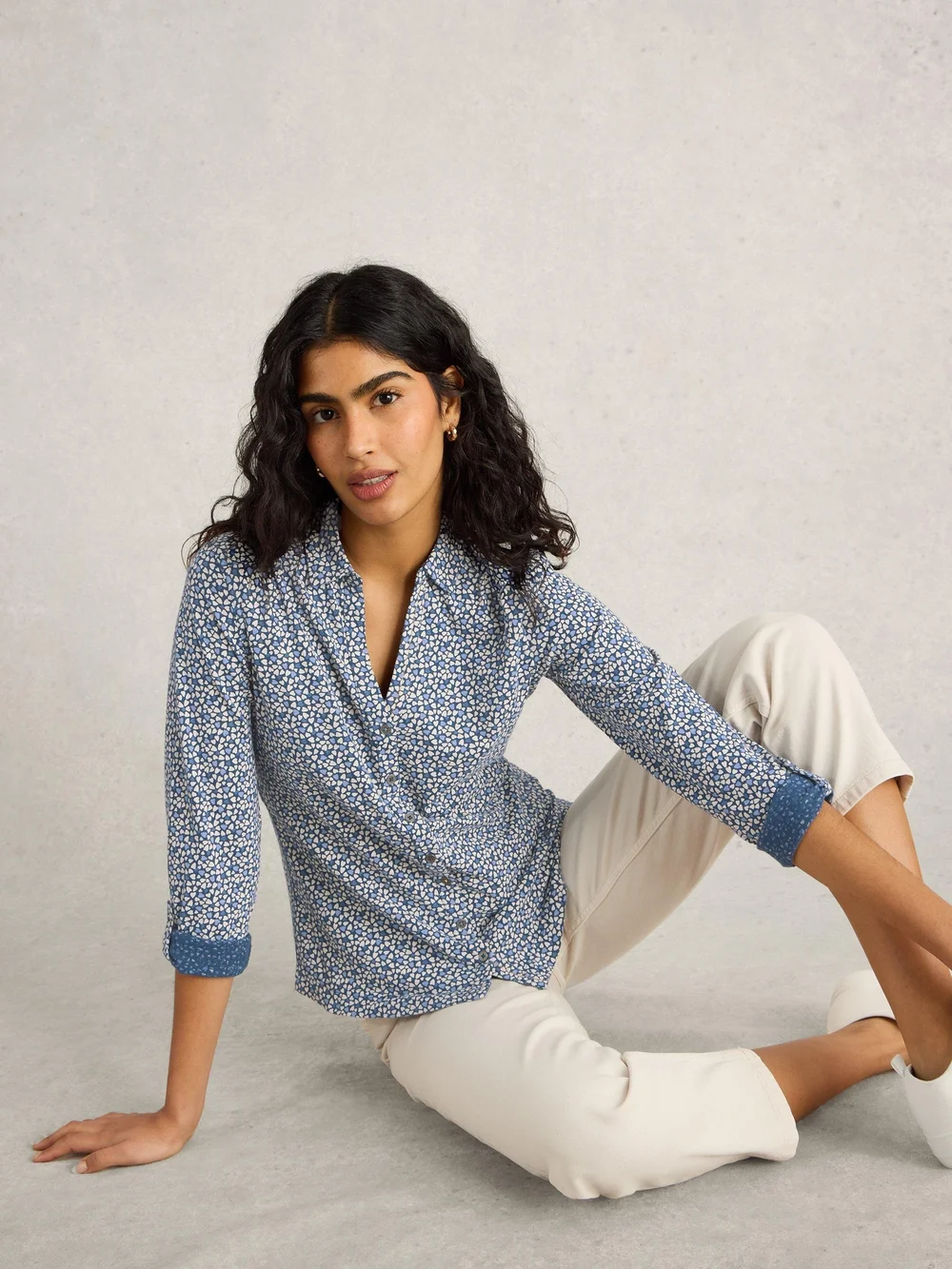 Chemise en jersey Annie - Blue Pr - 38/R Image 1