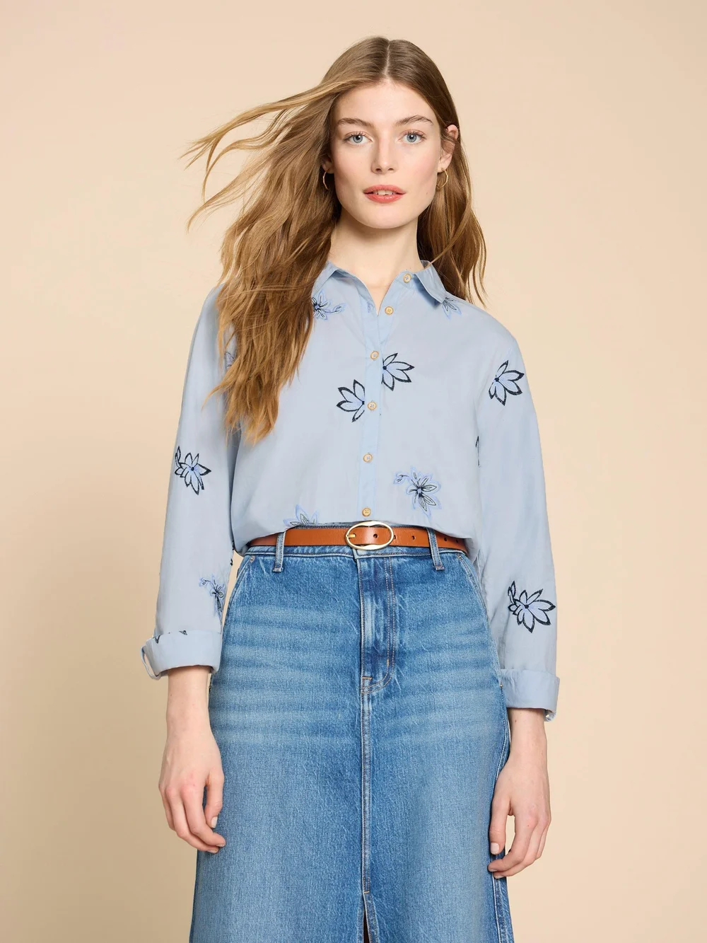 Chemise brodée Sophie - Blue Mlt - 50 Image 1