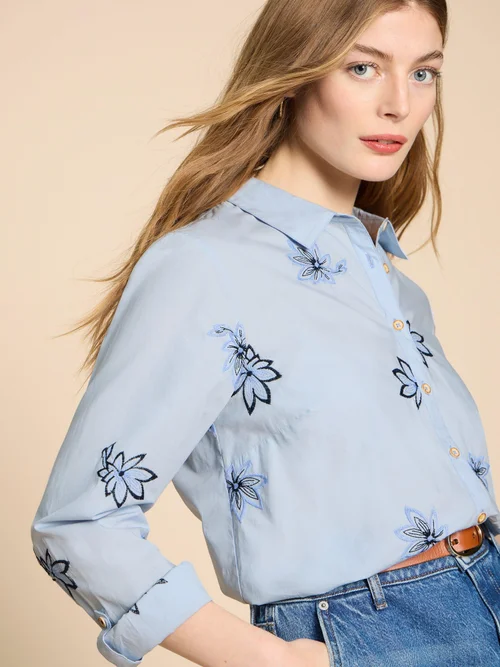 Chemise brodée Sophie - Blue Mlt - 50 Image 3