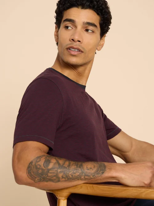 T-shirt à manches courtes rayé Abersoch - Plum Mlt - L Image 3