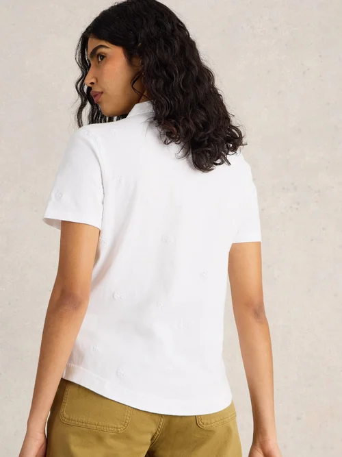 CHEMISE BRODÉE À POCHE PENNY - Pale Ivory - 38 Image 4