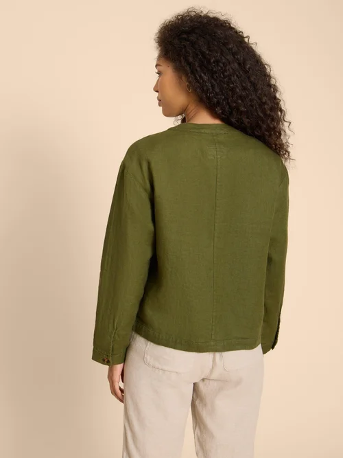 Veste en lin Adele - Dk Green - 38 Image 4
