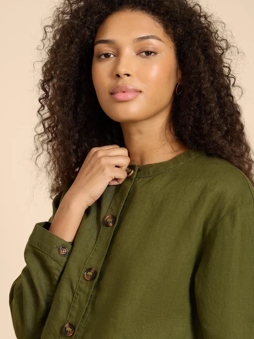 Veste en lin Adele - Dk Green - 38 Image 3