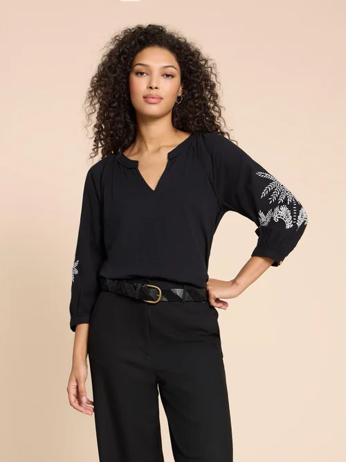 TOP BRODÉ MILLIE MIX - Blk Mlt - 38 Image 1