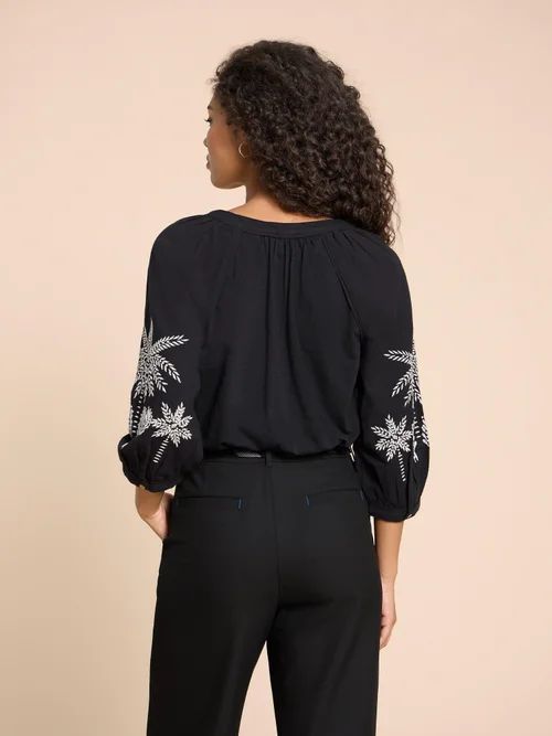 TOP BRODÉ MILLIE MIX - Blk Mlt - 38 Image 4