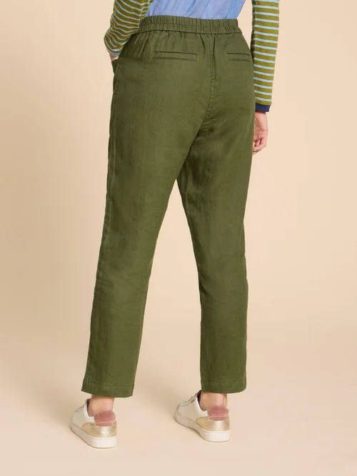 Pantalon En Lin Rowena - Dk Green - 38/R Image 4