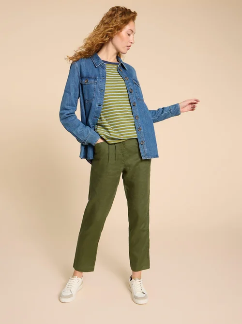 Pantalon En Lin Rowena - Dk Green - 40/R Image 2