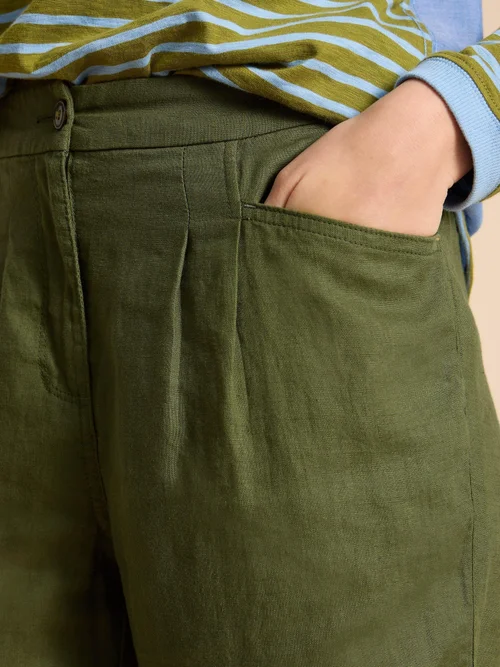 Pantalon En Lin Rowena - Dk Green - 40/R Image 3