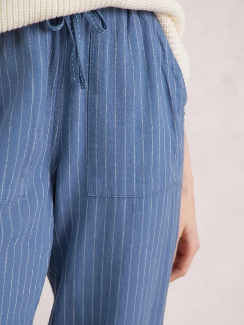 Pantalon en lin mélangé Elle - Blue Mlt - 38/R Image 3