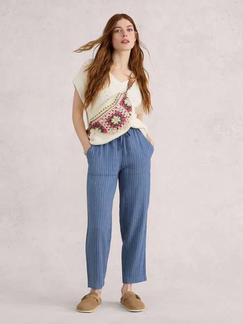 Pantalon en lin mélangé Elle - Blue Mlt - 38/R Image 2