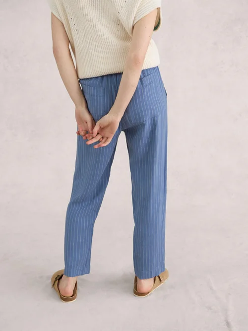 Pantalon en lin mélangé Elle - Blue Mlt - 38/R Image 4