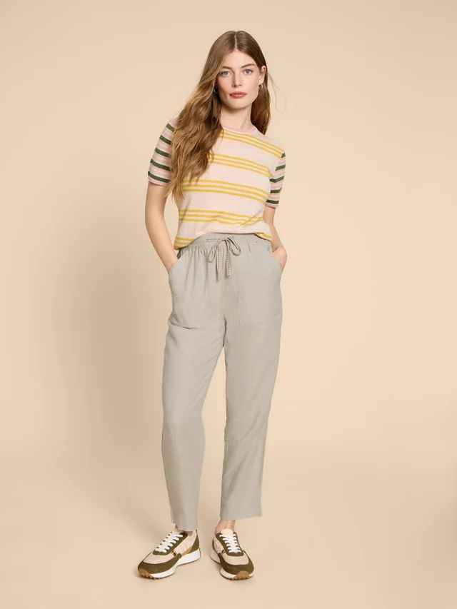 Pantalon en lin mélangé Elle