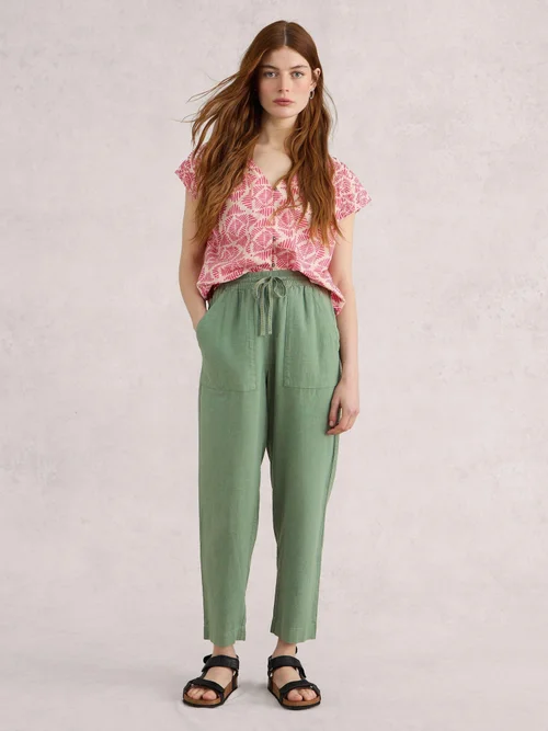 Pantalon en lin mélangé Elle - Mid Green - 38/R Image 2