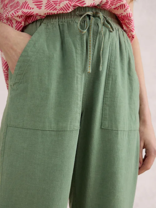 Pantalon en lin mélangé Elle - Mid Green - 38/R Image 3