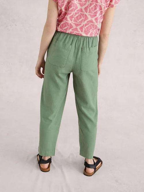 Pantalon en lin mélangé Elle - Mid Green - 38/R Image 4