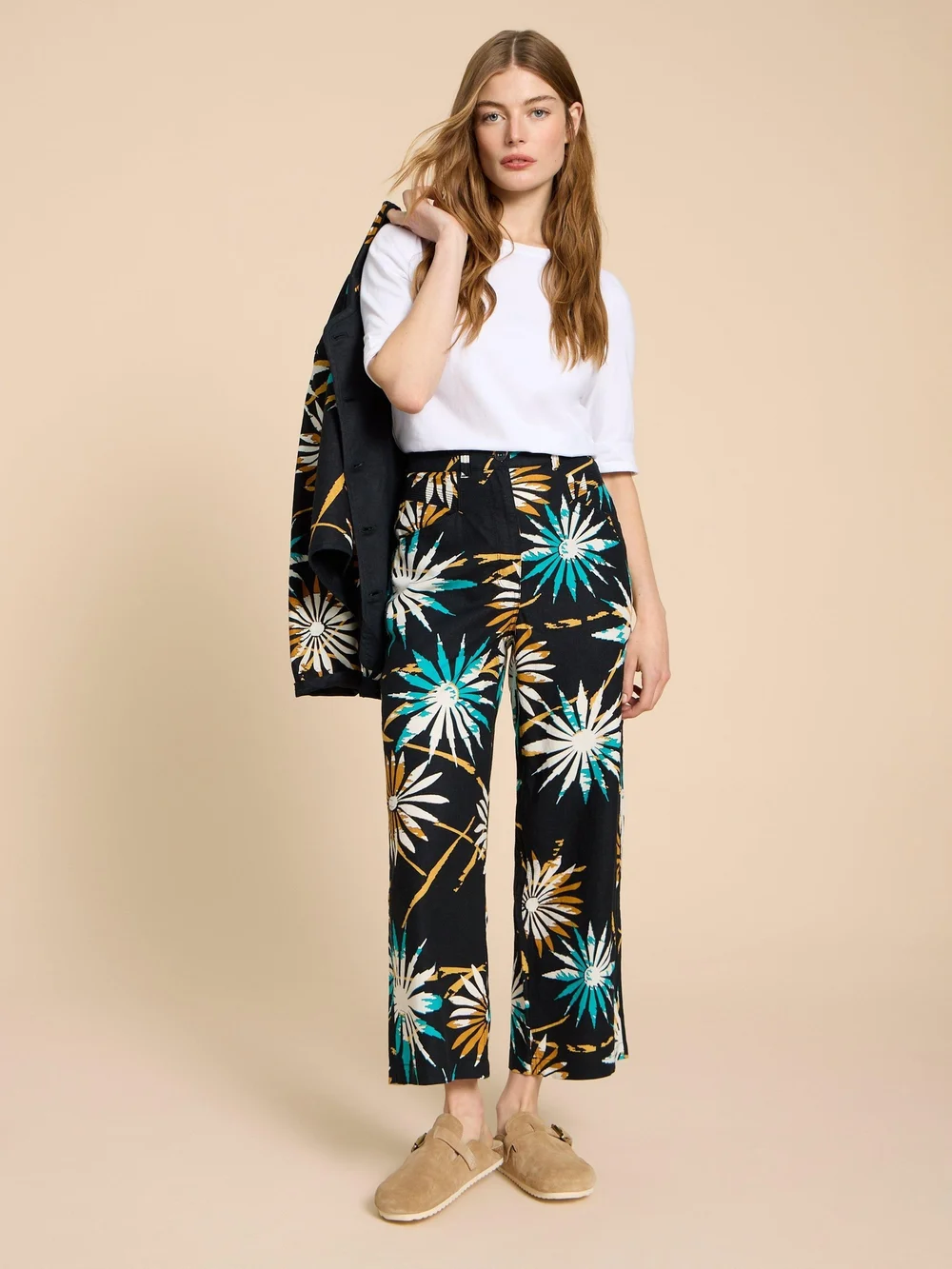 Pantalon en lin mélangé Harper - Blk Pr - 38/R Image 1