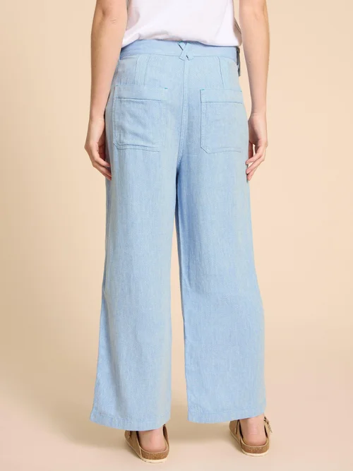 Pantalon en lin mélangé Harper - Chamb Blue - 38/R Image 4