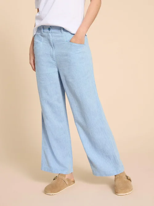 Pantalon en lin mélangé Harper - Chamb Blue - 42/R Image 2