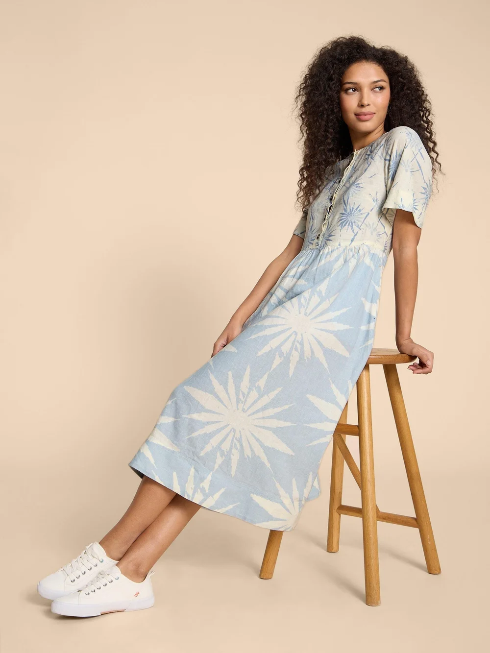 Robe midi en lin mélangé Pip - Blue Pr - 38 Image 1