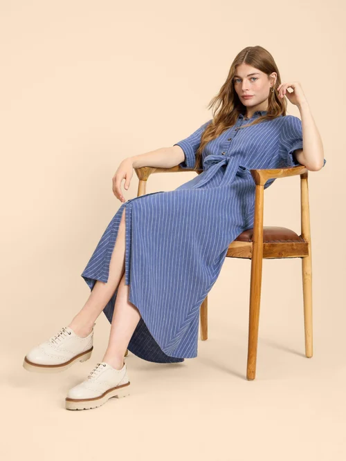 Robe chemise en lin mélangé Beth - Blue Mlt - 48 Image 2