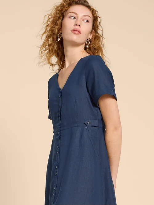 Robe midi en lin Ivy - Dark Navy - 34/R Image 3