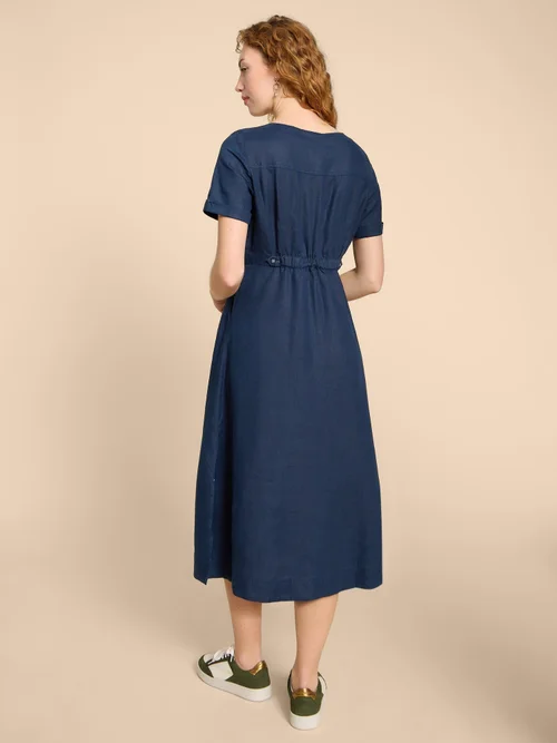 Robe midi en lin Ivy - Dark Navy - 34/R Image 4