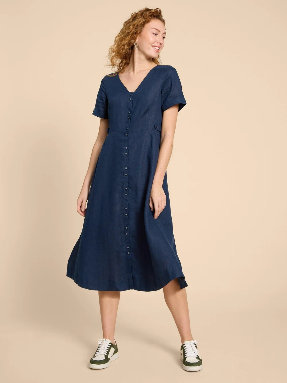 Robe midi en lin Ivy - Dark Navy - 34/R Image 1
