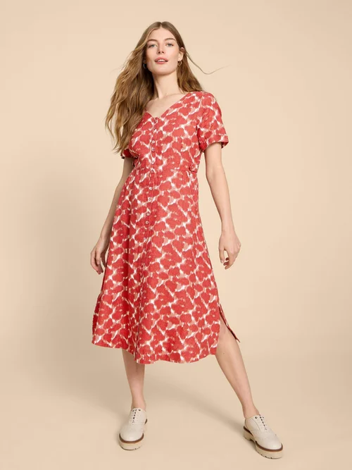 Robe midi en lin Ivy - Red Pr - 38/R Image 1