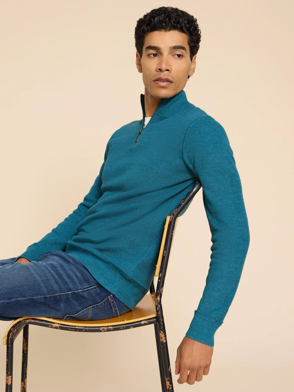 Pull à col cheminée Attadale - Mid Teal - L Image 1