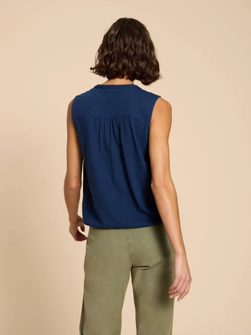 CHEMISE SANS MANCHES EN JERSEY TULIP - Fr Navy - 38 Image 4