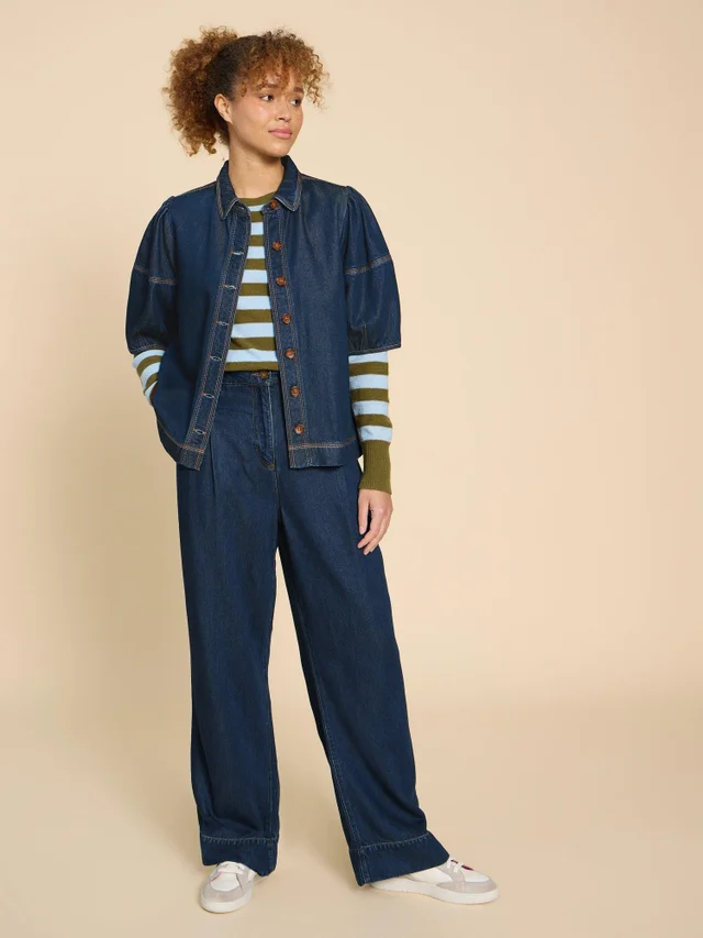 Pantalon en denim à jambes larges Kerry