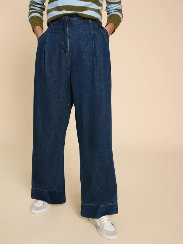 Pantalon en denim à jambes larges Kerry