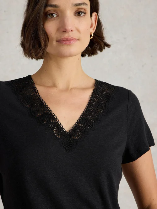 T-Shirt En Dentelle Ellie - Pure Blk - 38 Image 3