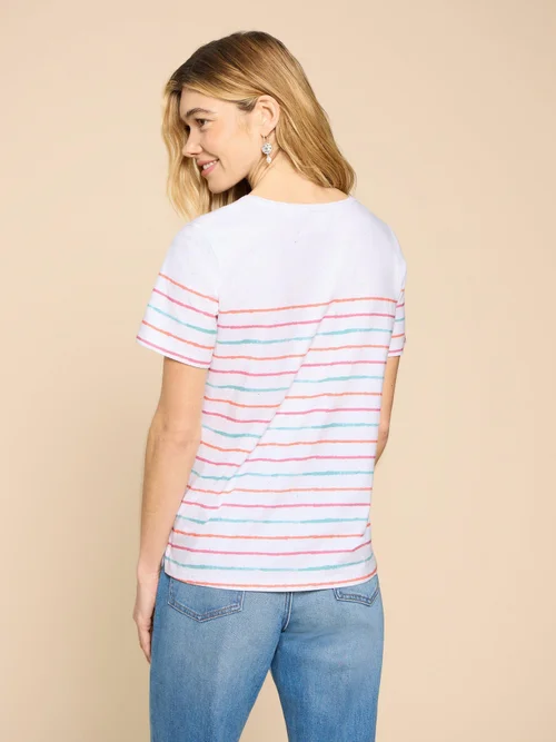 T-SHIRT À RAYES ABBIE - Ivory Mlt - 46 Image 4