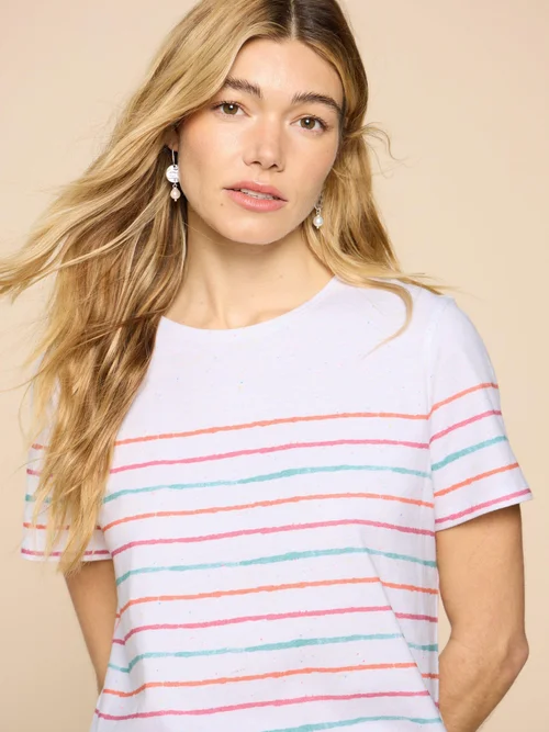 T-SHIRT À RAYES ABBIE - Ivory Mlt - 38 Image 3