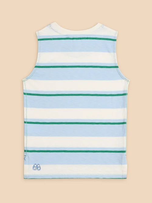 Gilet rayé pour garçon - Blue Mlt - 5-6 Image 3