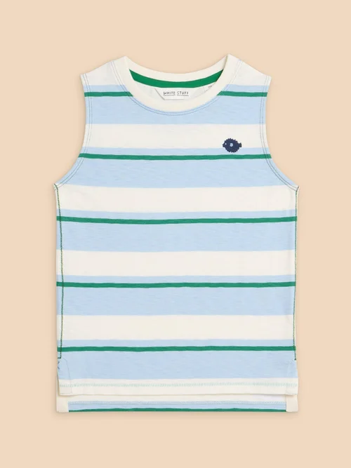 Gilet rayé pour garçon - Blue Mlt - 5-6 Image 1