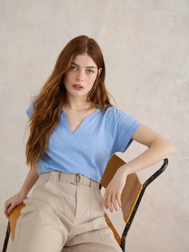 T-shirt à encolure en V NELLY