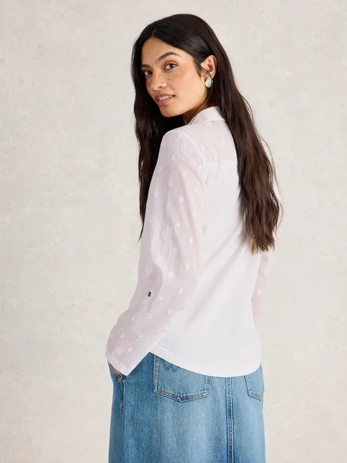 Annie Mix Jersey Shirt - Pale Ivory - 38 Image 4