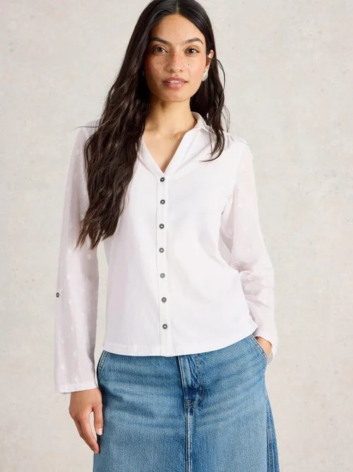 Annie Mix Jersey Shirt - Pale Ivory - 38 Image 3