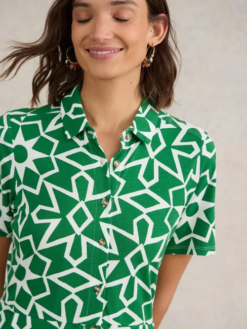 Robe chemise en jersey Rua - Green Pr - 52/R Image 3