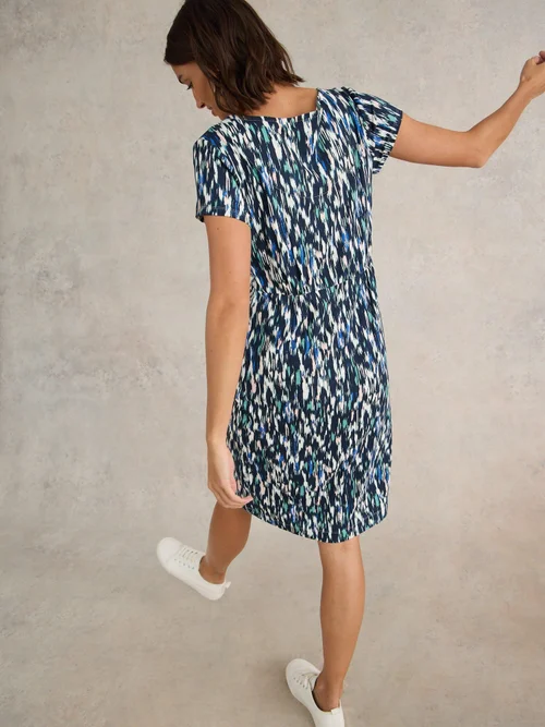 Robe Tallie en jersey Eco Vero - Navy Multi - 50/R Image 4