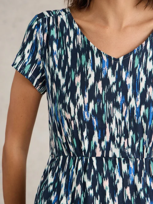 Robe Tallie en jersey Eco Vero - Navy Multi - 52/R Image 3