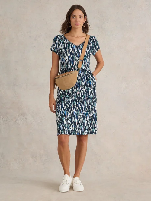 Robe Tallie en jersey Eco Vero - Navy Multi - 52/R Image 2
