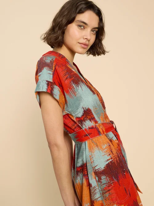Robe Marianne en lin mélangé - Orange Pr - 50/R Image 3