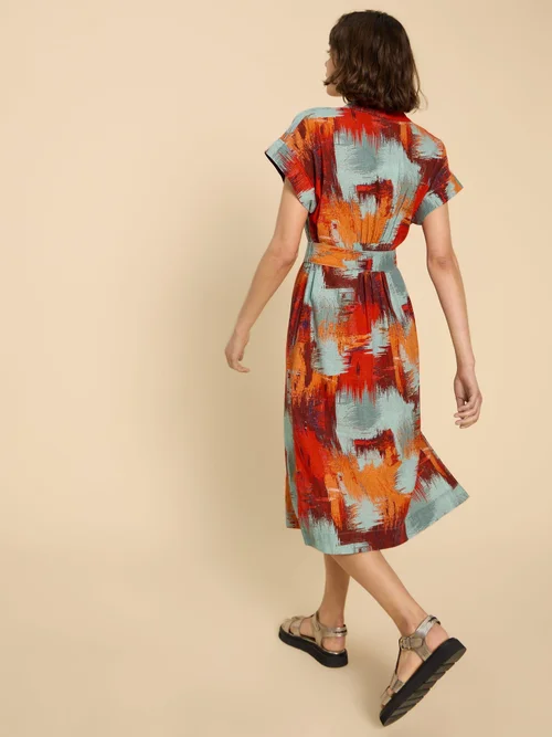 Robe Marianne en lin mélangé - Orange Pr - 50/R Image 4