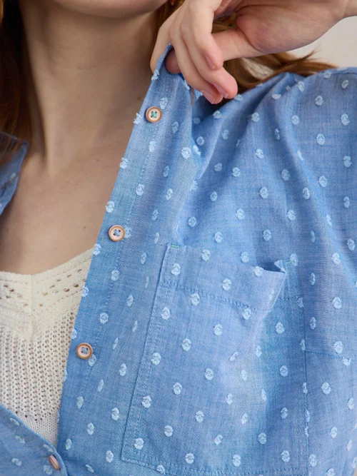 Chemise En Coton Biologique Ellie - Blue Mlt - 52 Image 3